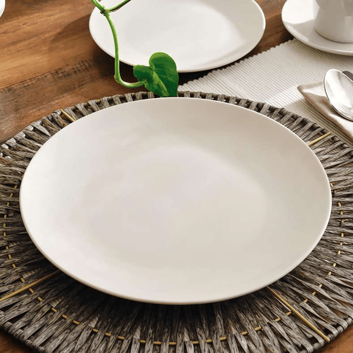 Essentials 4-Piece Porcelain Dinner Plate - White