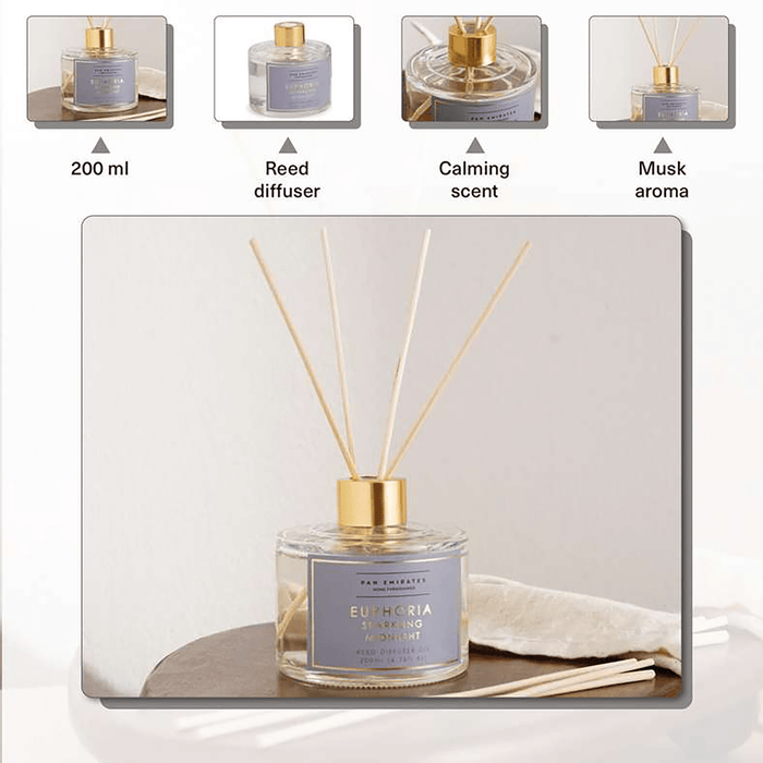 Euphoria Sparkling Midnight Reed Diffuser 200Ml - Clear