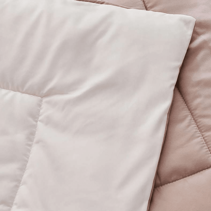 Everyday 3-Piece Reversible King Comforter Set 220X240cm - Dark Beige/Ivory Pan Home