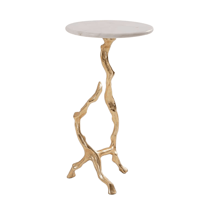 Exeter Accent Table Marble - White & Gold