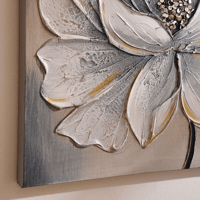 Floret Hand Painted Canvas Wall Art - Blue Pan Home