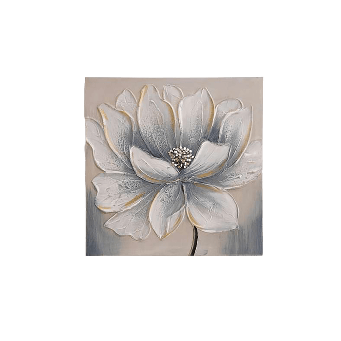 Floret Hand Painted Canvas Wall Art - Blue Pan Home