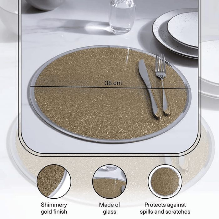 Gatsby Glass Placemat D38cm - Gold