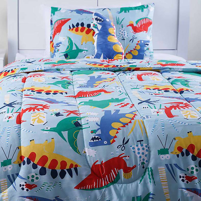 Giantik 3-Piece Comforter Set With Cushion Blue