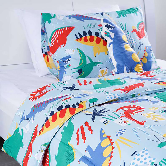 Giantik 3-Piece Comforter Set With Cushion Blue