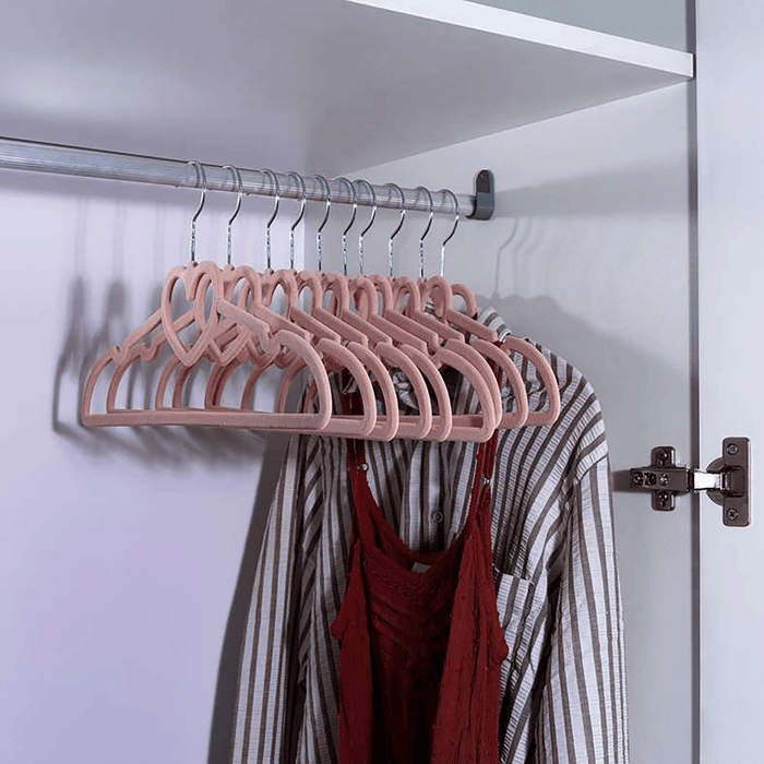 Giorgia Heart 10-Piece Cloth Hanger - Pink