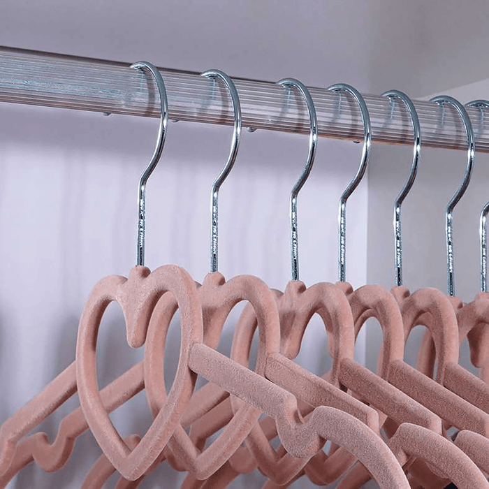 Giorgia Heart 10-Piece Cloth Hanger - Pink