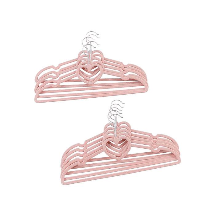 Giorgia Heart 10-Piece Cloth Hanger - Pink