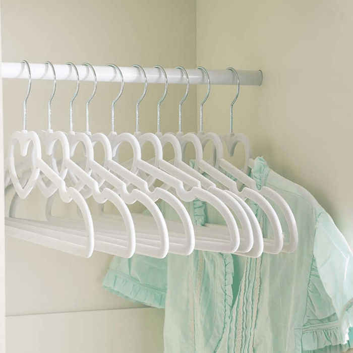 Giorgia Heart Cloth Hanger 10 Pcs - White
