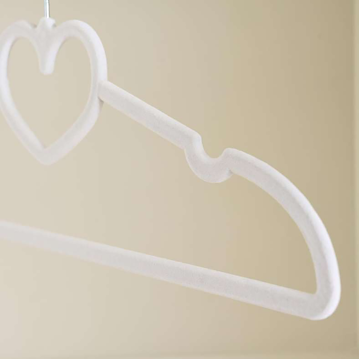 Giorgia Heart Cloth Hanger 10 Pcs - White