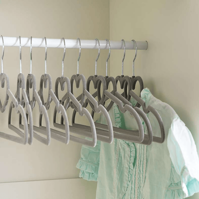 Giorgia Heart Cloth Hanger 10-Pieces - Grey