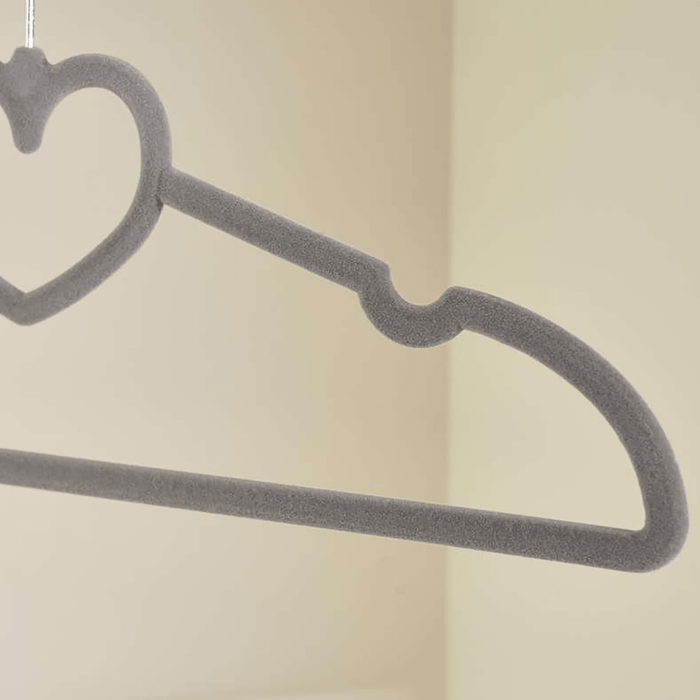 Giorgia Heart Cloth Hanger 10-Pieces - Grey