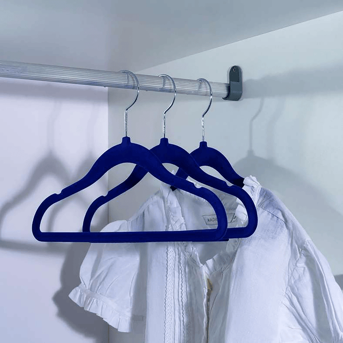 Giorgia Kids 3-Piece Velvet Clothes Hanger Set - Blue