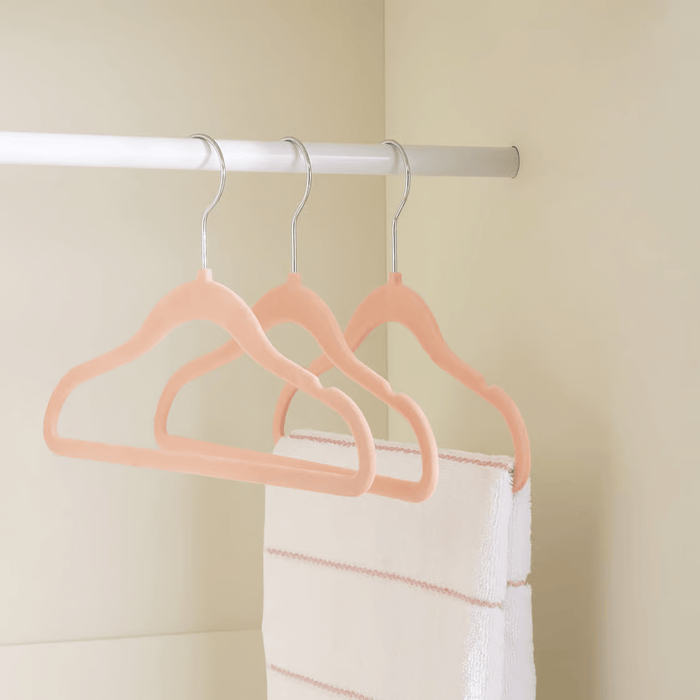 Giorgia Kids 3-Piece Velvet Clothes Hanger Set - Pink