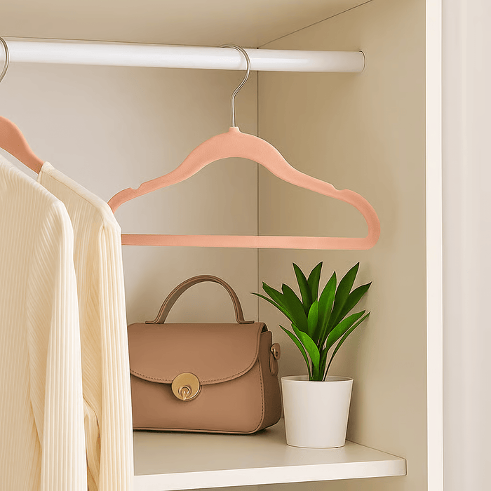 Giorgia Kids 3-Piece Velvet Clothes Hanger Set - Pink