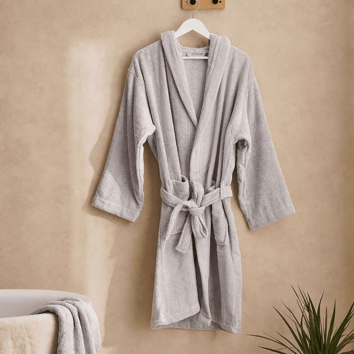 Grand Cotton Bathrobe S/M- Silver Grey