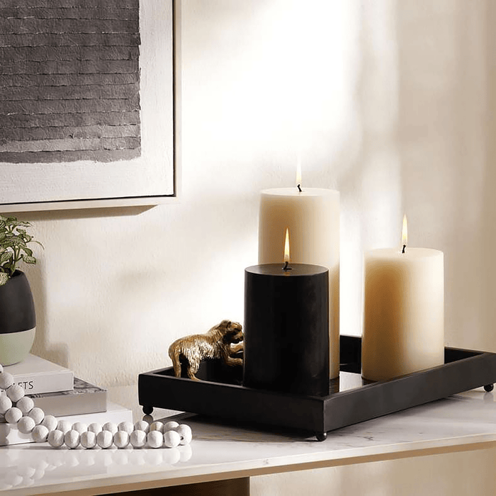 Grandiose White Velvet Scented Pillar Candle 10.16X15.24cm- 120 Hrs