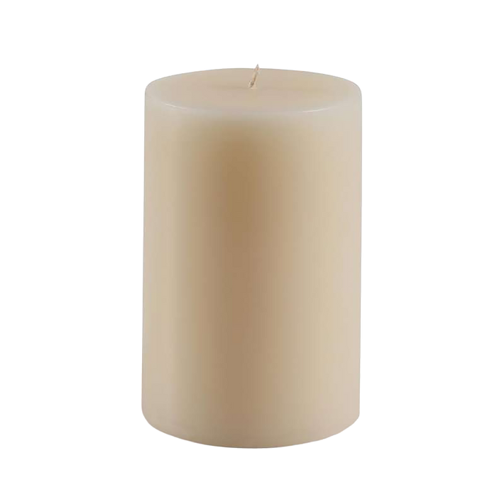 Grandiose White Velvet Scented Pillar Candle 10.16X15.24cm- 120 Hrs