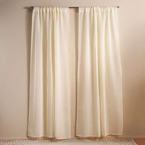 Hailey Sheer 2 Piece Curtain Set - Beige Pan Home