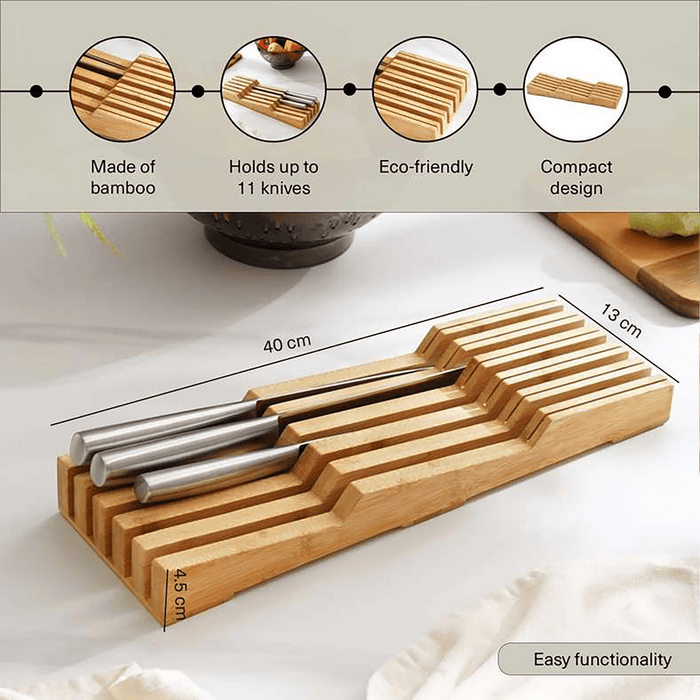 Hommer Bamboo Knife Block - Natual