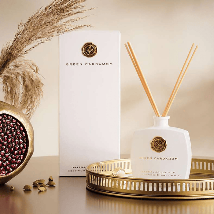 Imperial Green Cardamom Reed Diffuser 100Ml - White