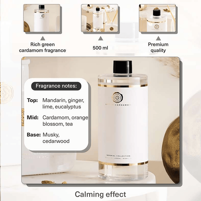 Imperial Green Cardamom Refill Oil 500Ml - White