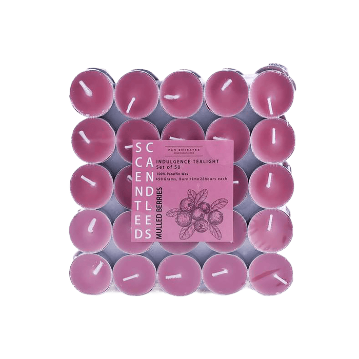 Indulgence Mulled Berries 50 - Piece Tealight Candle - 2.5 Hrs Pan Home