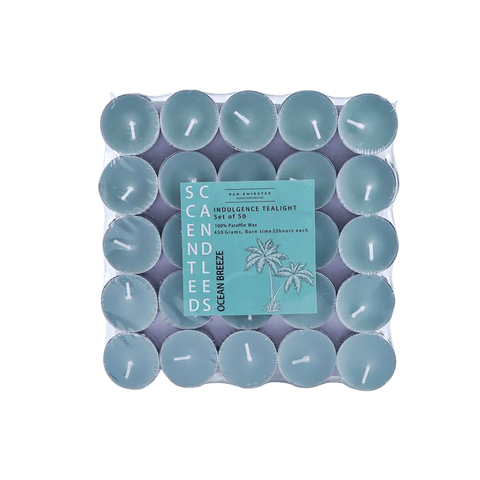 Indulgence Ocean Breeze 50-Piece Tealight Candle - 2.5 Hrs Pan Home