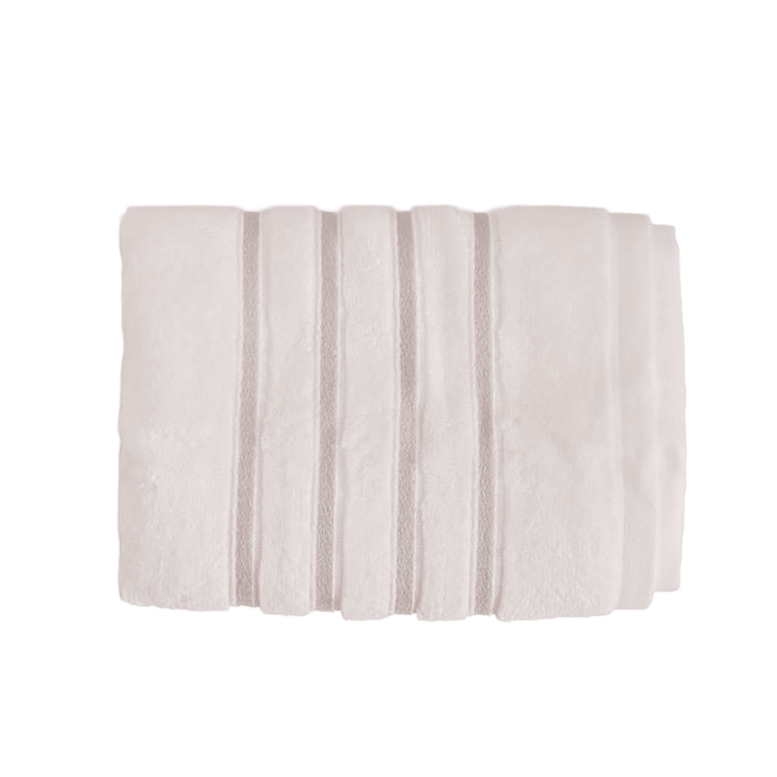 Julius Border Striped 500 Gsm Hand Towel - White/Lilac