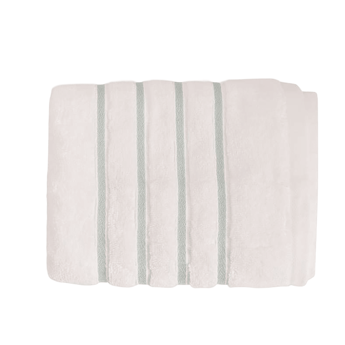 Julius Border Striped 500 Gsm Hand Towel - White/Turquoise