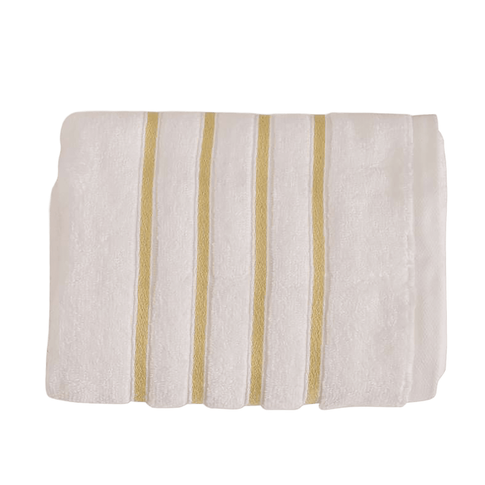 Julius Border Striped 500 Gsm Hand Towel - White/Yellow