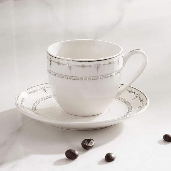 Kazia 12-Piece Tea Cup Saucer 180Ml - White