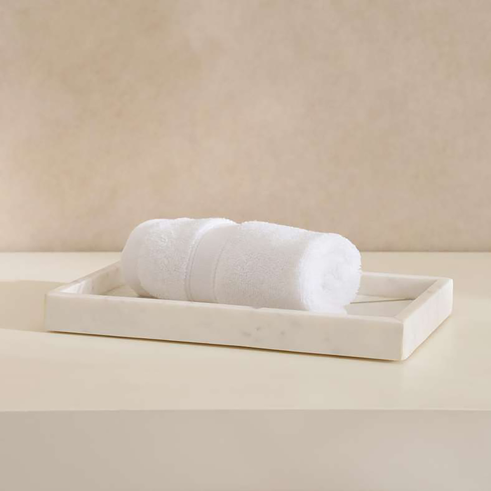 Laila Marble Towel Tray - White