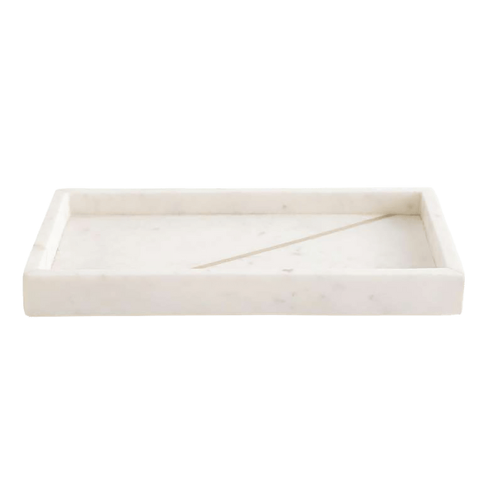 Laila Marble Towel Tray - White