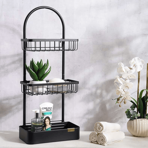 Langly 3-Tier Shower Caddy - Black Pan Home
