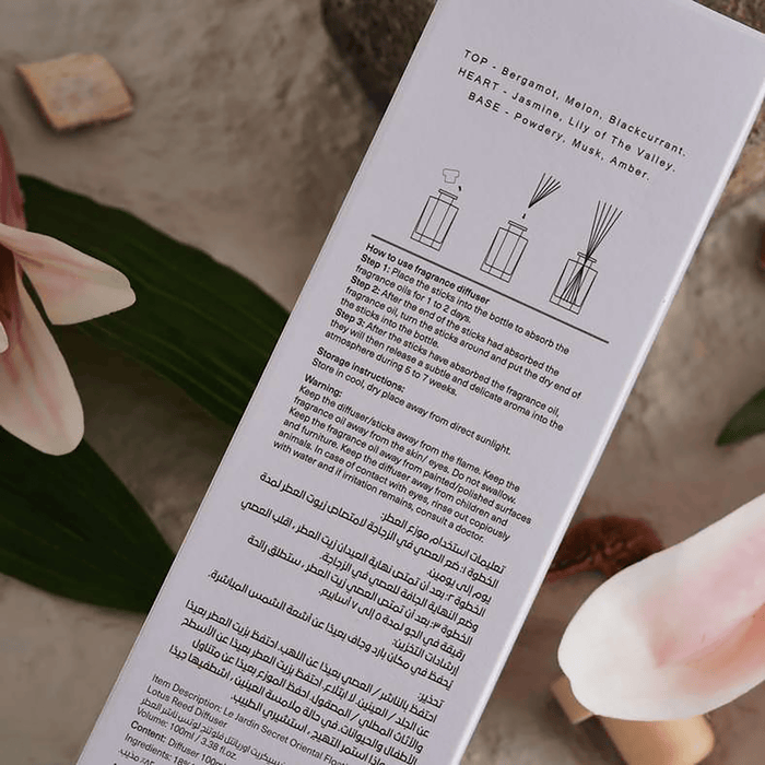 Le Jardin Secret Oriental Floating Lotus Reed Diffuser 100Ml - Blue