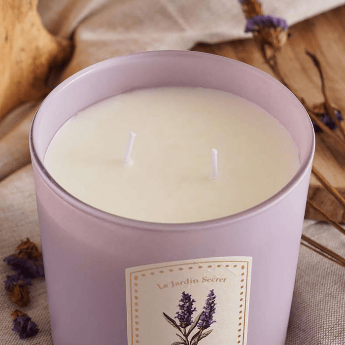Le Jardin Secret Provence Lavender Scented Jar Candle 400Gm - Purple - 45Hrs