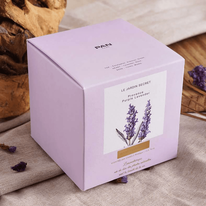 Le Jardin Secret Provence Lavender Scented Jar Candle 400Gm - Purple - 45Hrs
