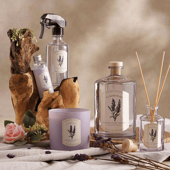 Le Jardin Secret Provence Lavender Scented Jar Candle 400Gm - Purple - 45Hrs