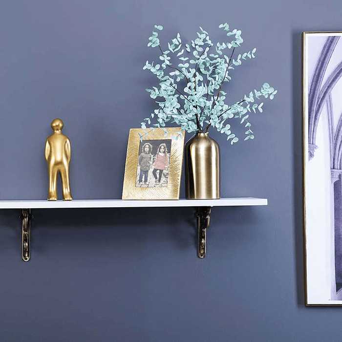 Leyton Wooden Wall Shelf 122X23cm-White