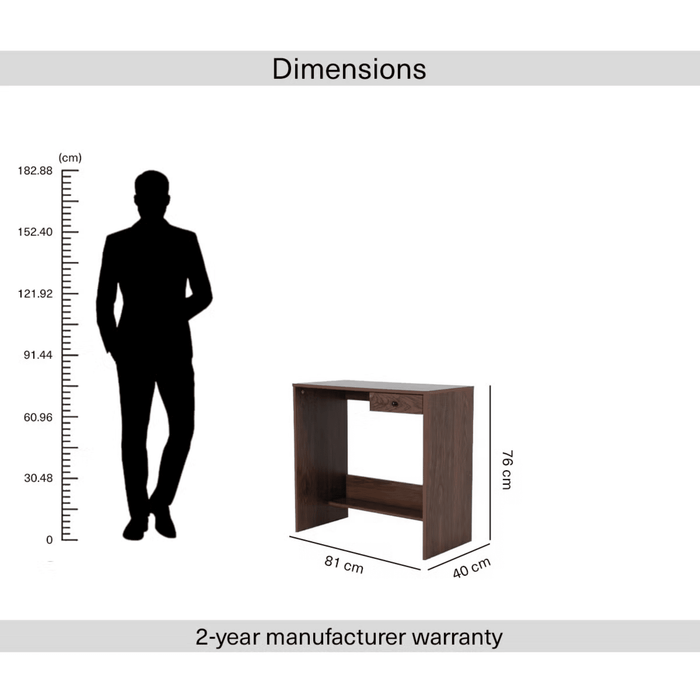 Linz Writing Desk With 1 Drawer - Brown