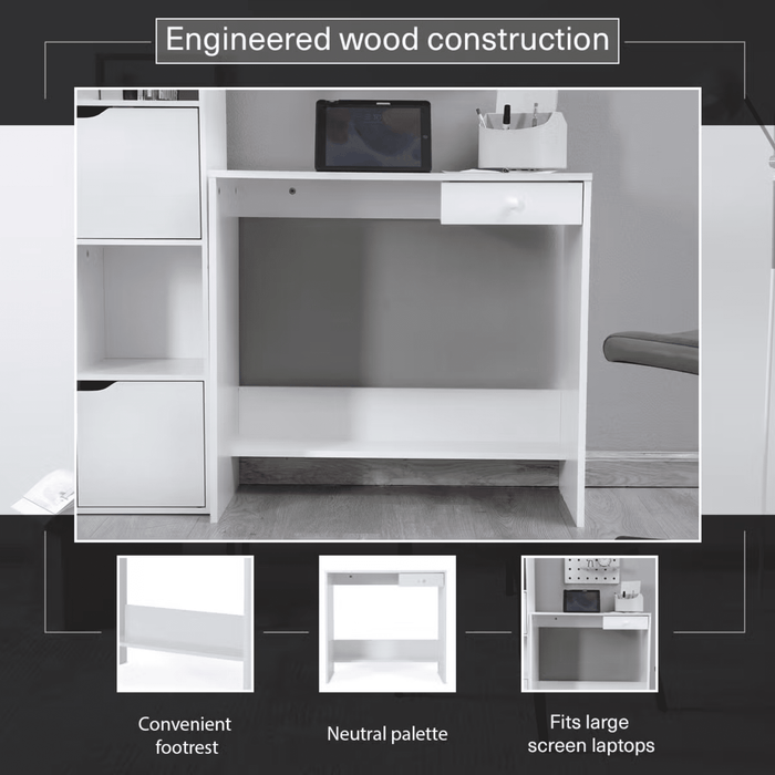 Linz Writing Desk With 1 Drawer - White