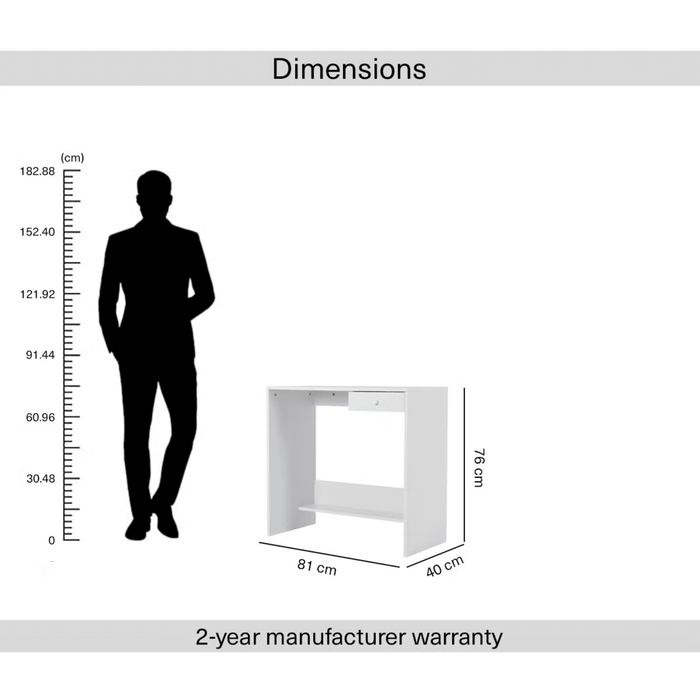 Linz Writing Desk With 1 Drawer - White