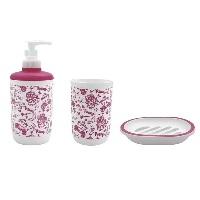 Little Princess Bath Accessories 3Pc Set-Pink