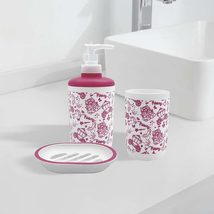 Little Princess Bath Accessories 3Pc Set-Pink