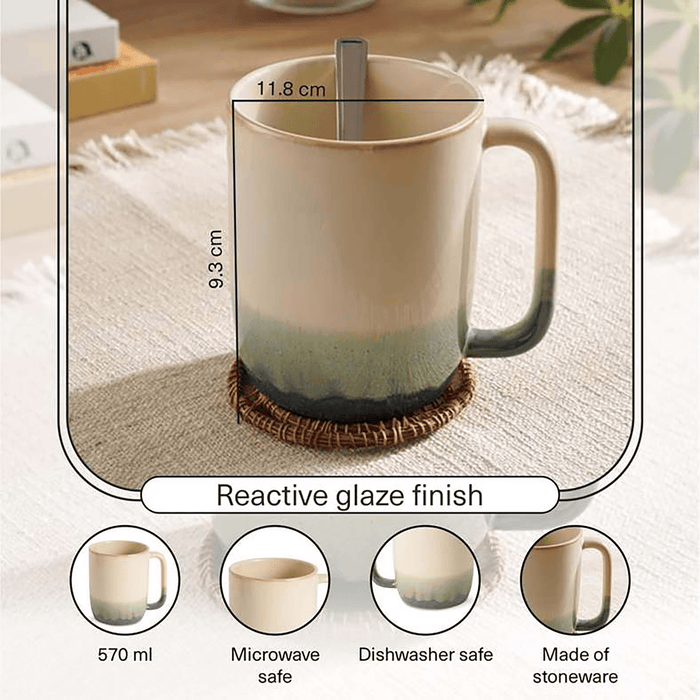 Loislan Reactive Glaze Stoneware Mug 570Ml -Beige