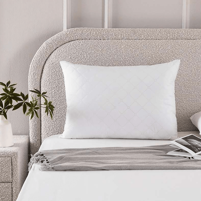 Lucid Ultrasonic Quilted Pillow -White
