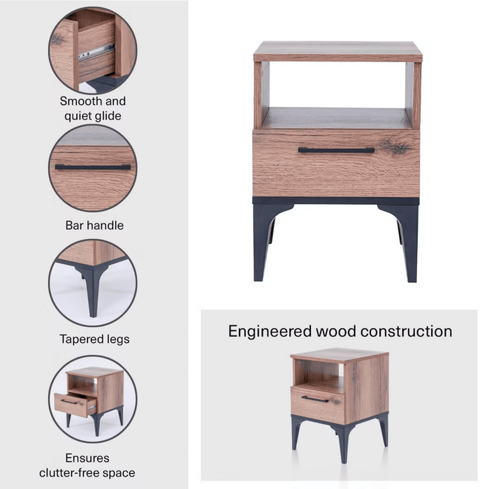 Lupo End Table With 1 Drawer Melamine