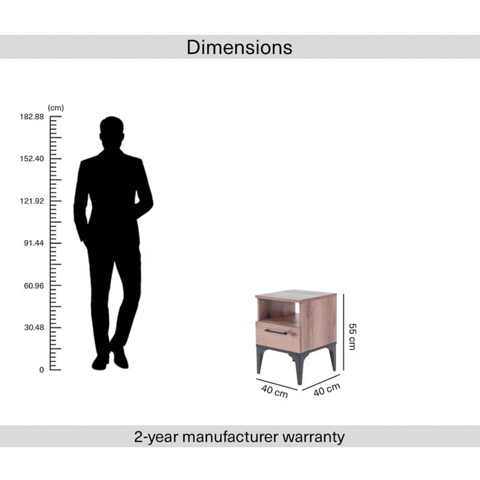 Lupo End Table With 1 Drawer Melamine