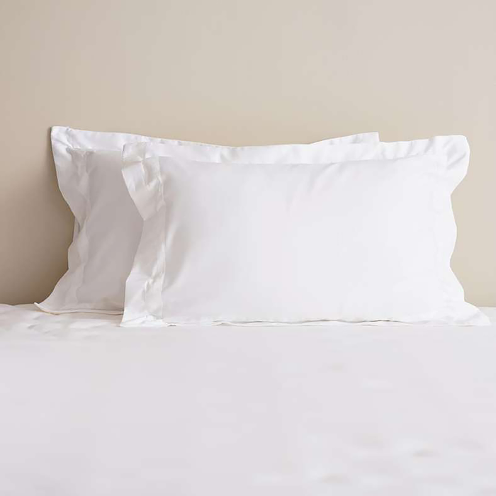 Luxe Cotton Tencel 2-Piece Oxford Pillow Case Set White Pan Home